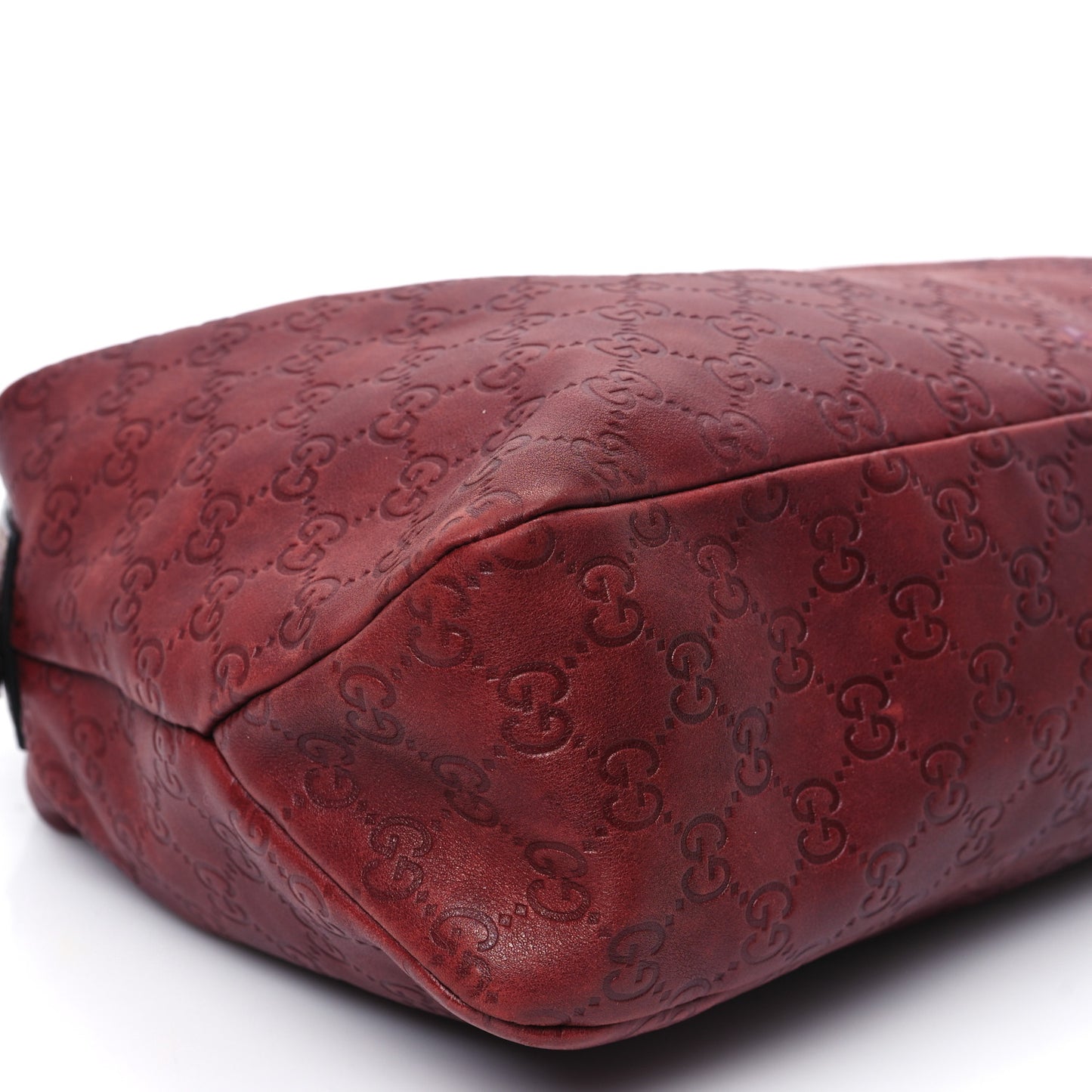 Guccissima Medium Horsebit Chain Hobo Red