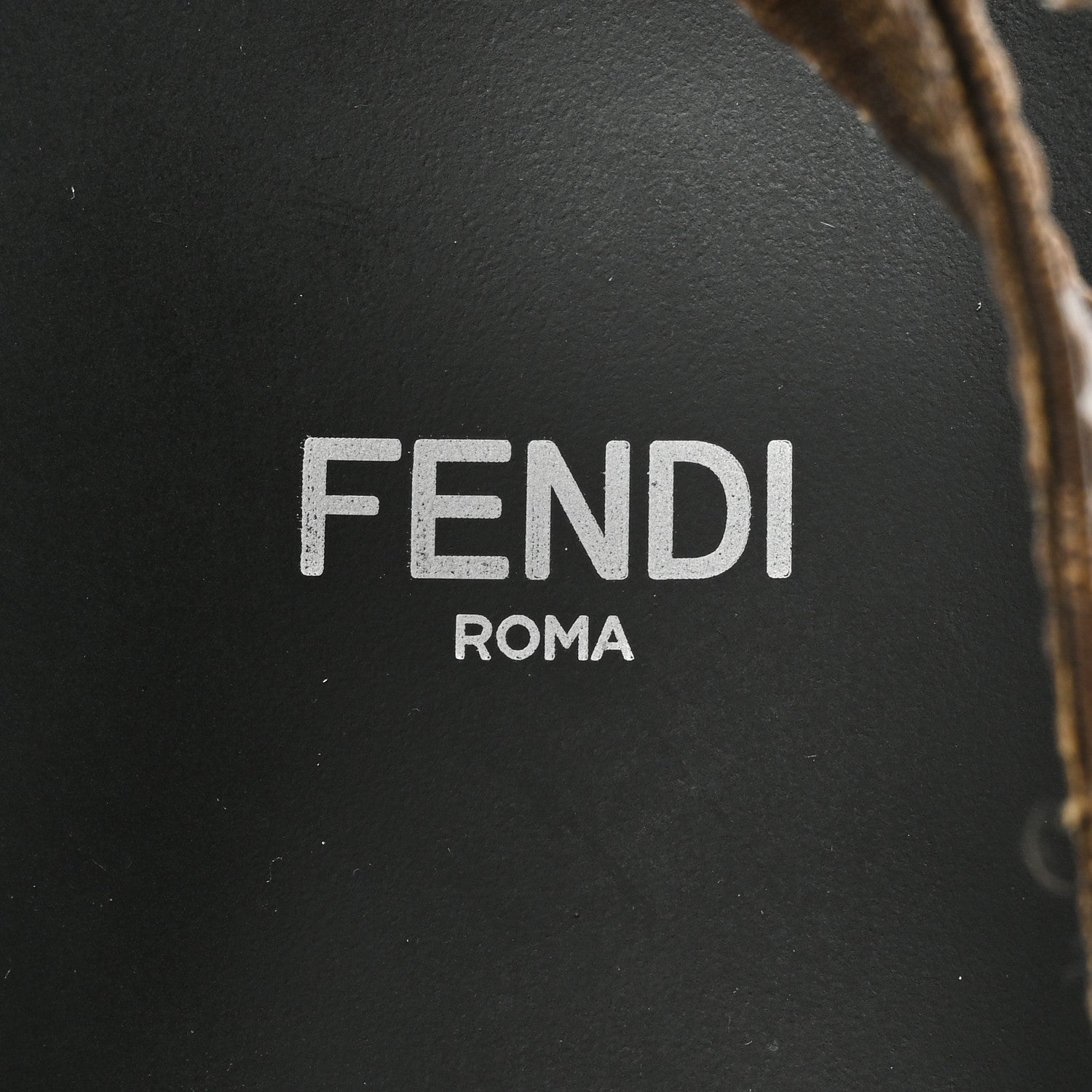 Fendi Vernice High-Tech Glazed Fabric FF Lug Sole Platform Sandals 37.5 Black Tobacco Moro 7 of 7