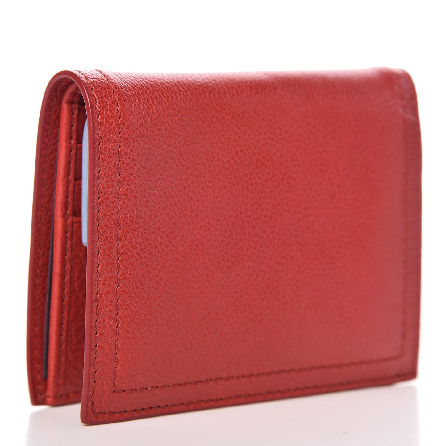 Glace Calfskin City Calfskin Etiquette Compact Wallet Fuoco Astrale