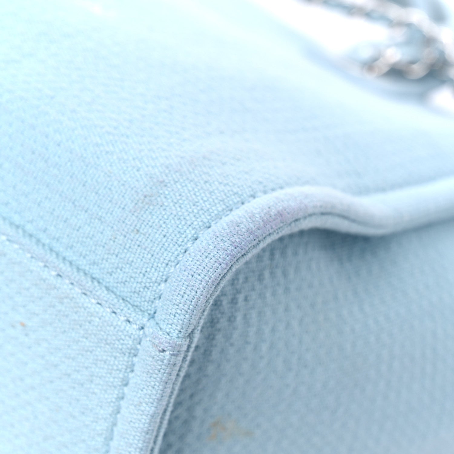 Chanel Mixed Fibers Small Deauville Tote Light Blue 10 of 15