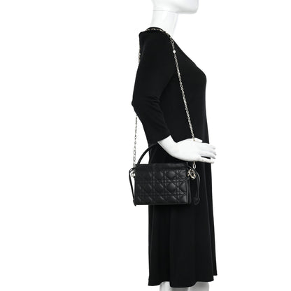 Christian Dior Lambskin Cannage Milly Mini Drawstring Bag Black 2 of 10