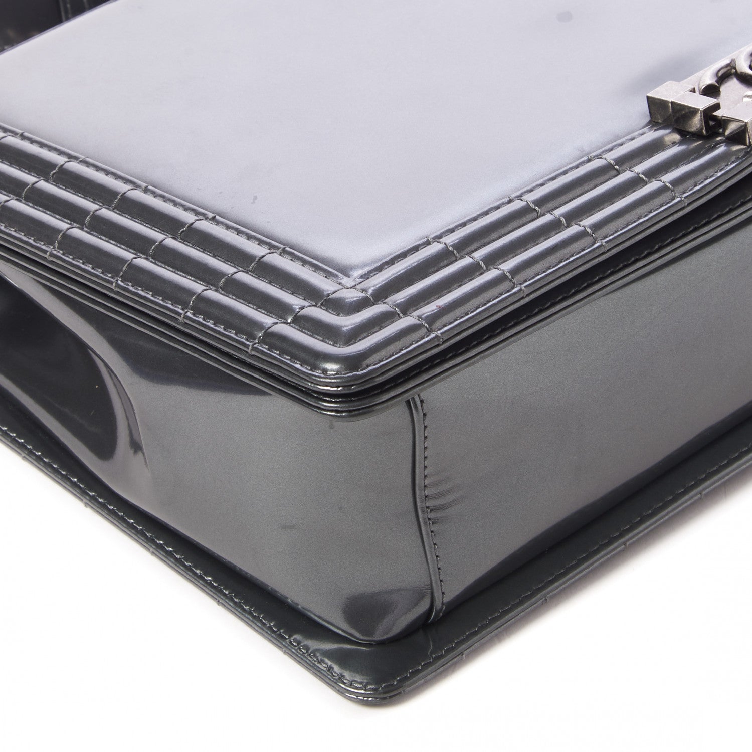 Chanel Glazed Calfskin Large Boy Flap Grey 8 of 13