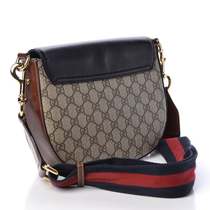 Gucci GG Supreme Monogram Web Medium Padlock Messenger Shoulder Bag Black 3 of 10