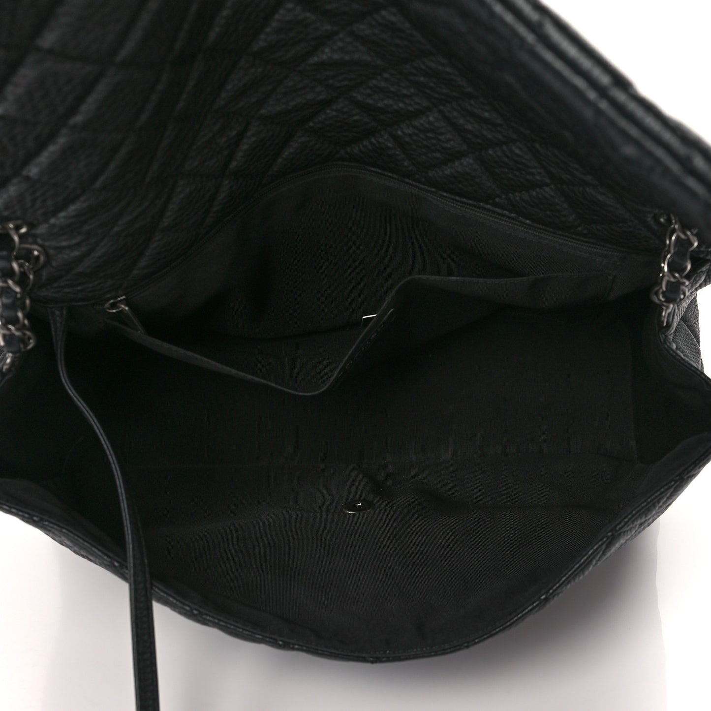Grained Calfskin Quilted Small XXL Travel Flap Bag Black