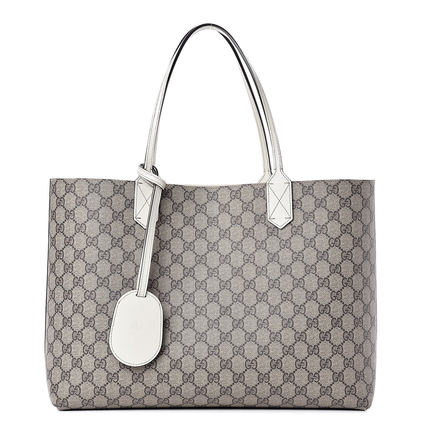 GG Supreme Monogram Medium Reversible Tote Beige White
