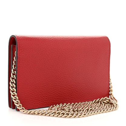 Gucci Dollar Calfskin Medium Betty Chain Wallet Red 3 of 14