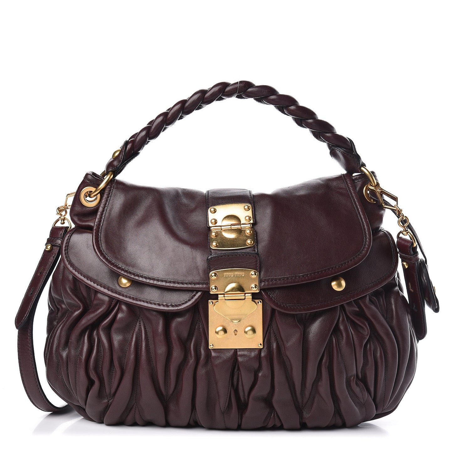 Nappa Matelasse Coffer Hobo Prugna