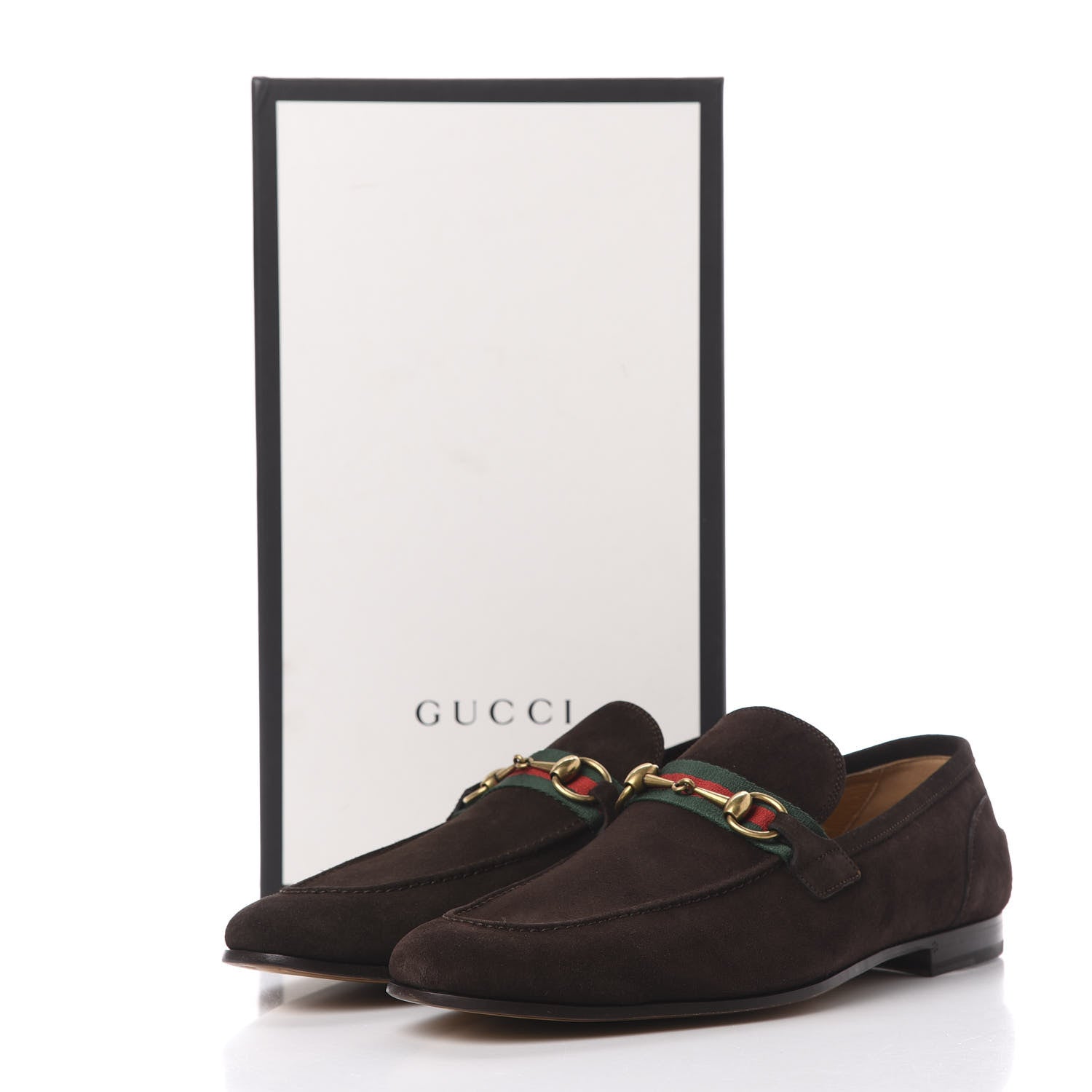 Gucci Suede Web Mens Horsebit Loafers 10.5 Cocoa 11 of 11