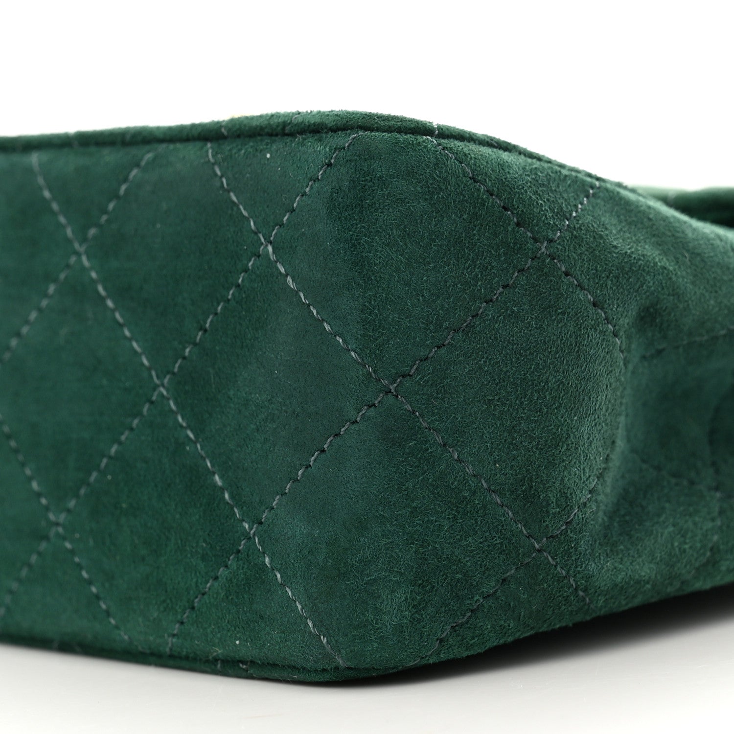 Chanel Suede Quilted Mini Square Flap Green 10 of 11