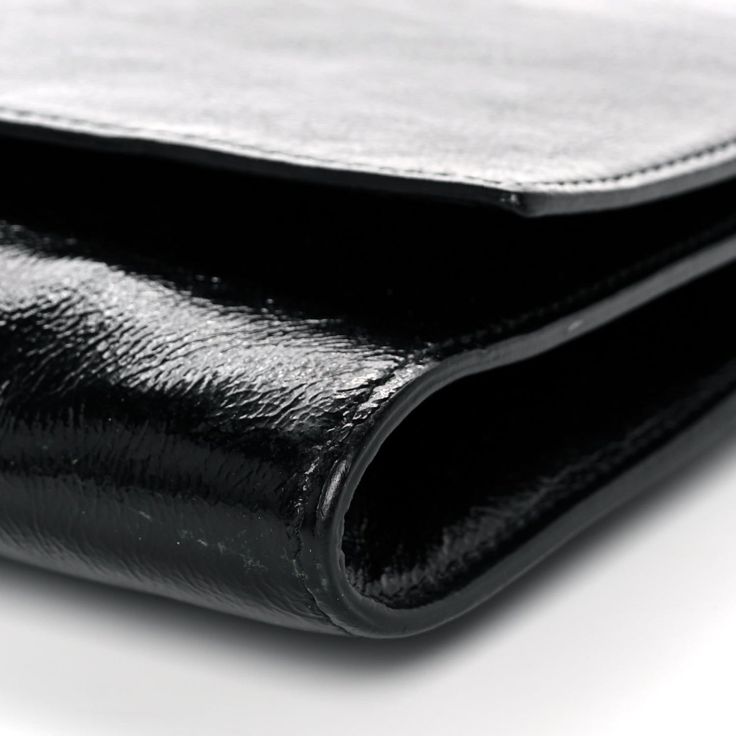 Textured Patent Monogram Large Belle De Jour Clutch Black