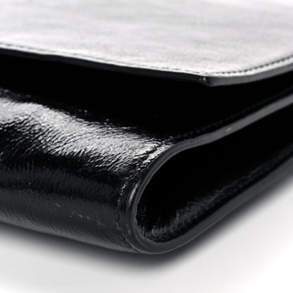 Saint Laurent Textured Patent Monogram Large Belle De Jour Clutch Black 6 of 11