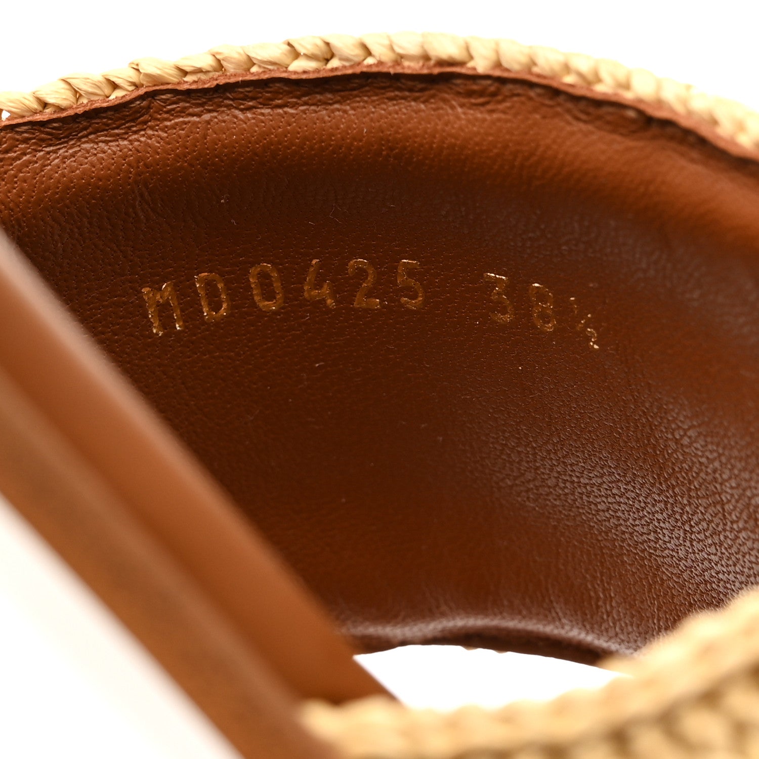 Christian Dior Calfskin Raffia Dioriviera D-Lane Flat Slide Sandals 38.5 Camel 8 of 9