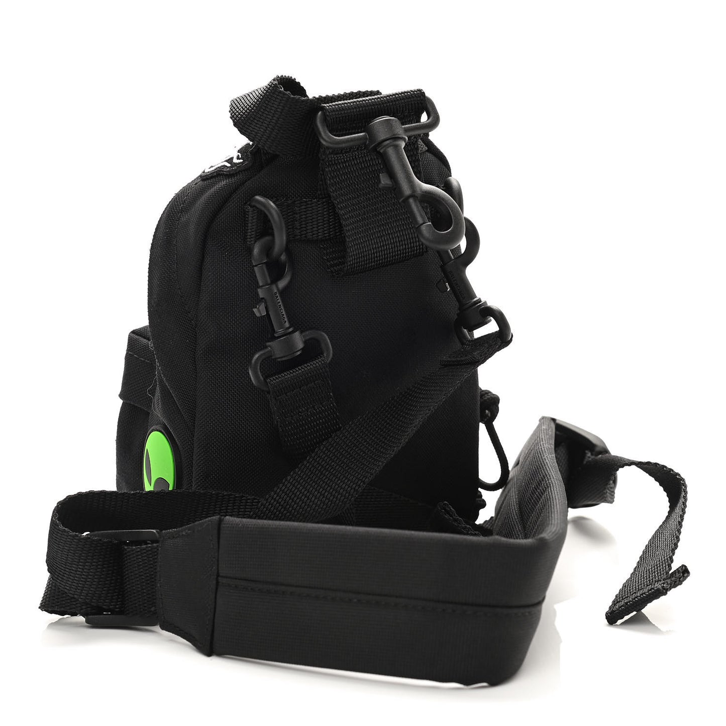 Recycled Casual Nylon Patches Mini Explorer Crossbody Backpack Black