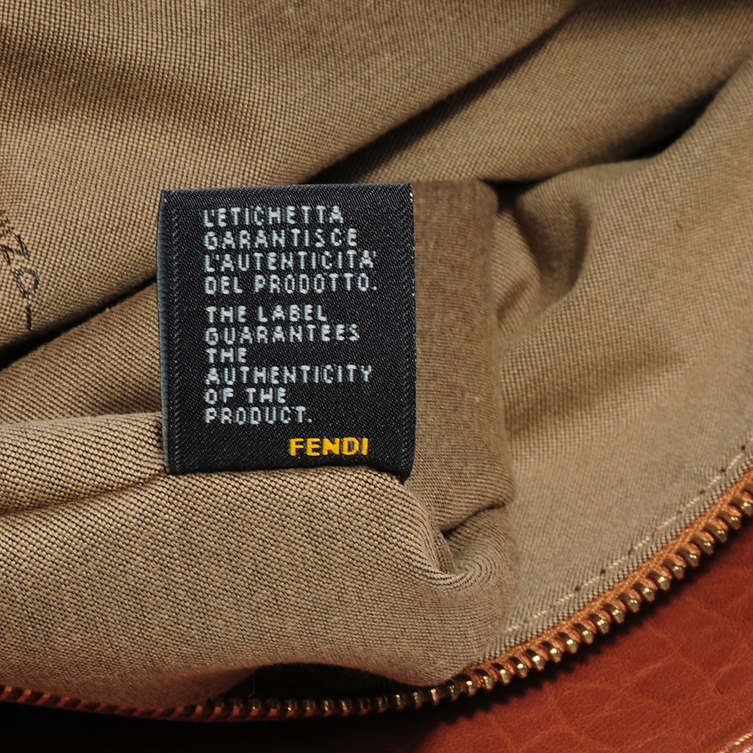 Fendi Crinkled Lambskin Colorblock Mia Tote Camel Osso Naturale 8 of 9
