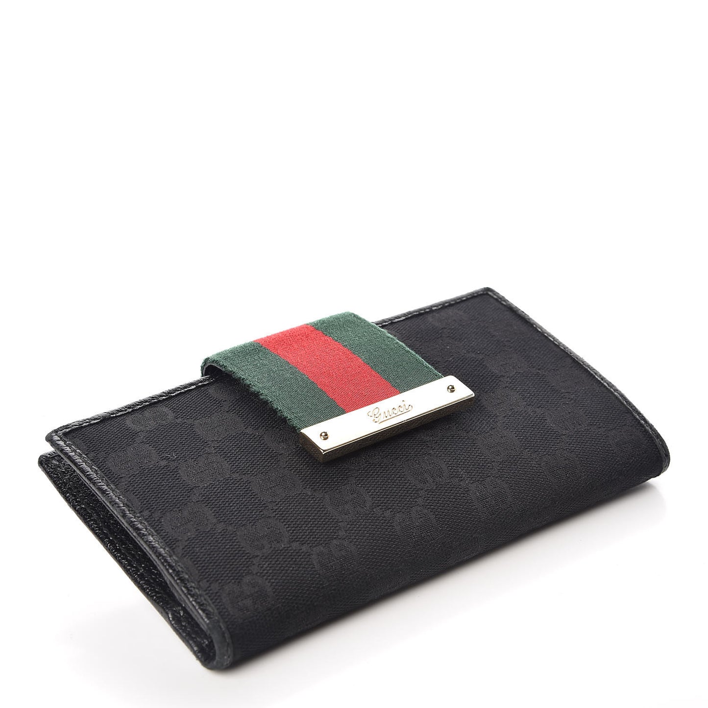 Monogram Ladies Web Continental Wallet Black