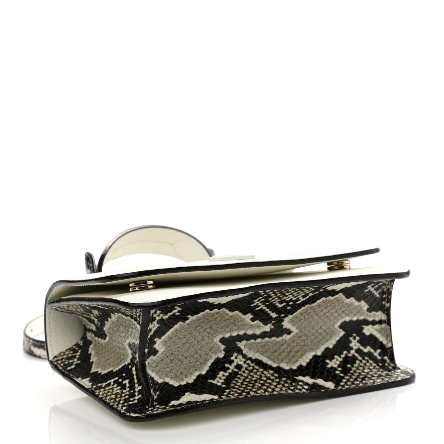 Calfskin Snakeskin Embossed Bag White