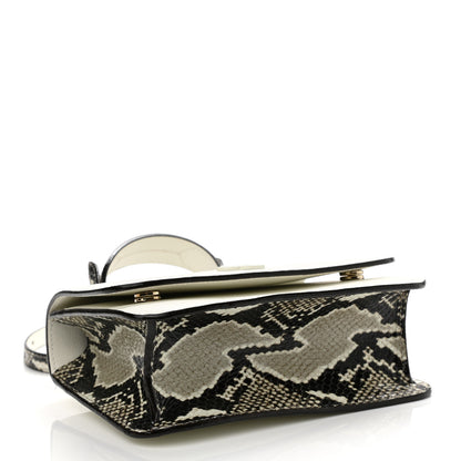 Jimmy Choo Calfskin Snakeskin Embossed Bag White 4 of 10