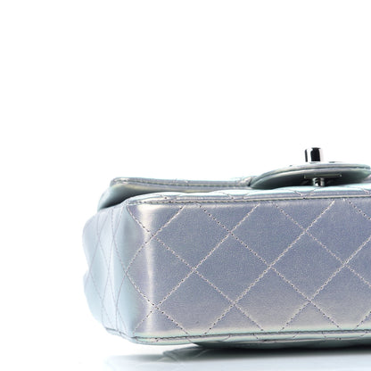 Chanel Iridescent Calfskin Quilted Mini Rectangular Flap Light Blue 8 of 11