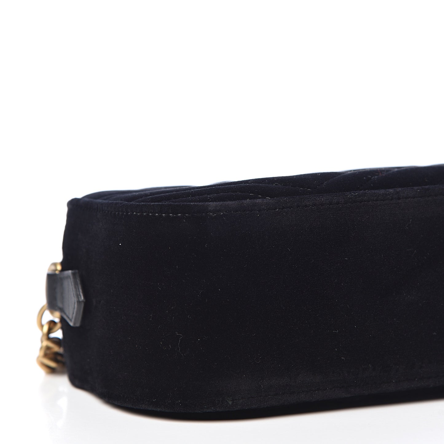 Velvet Matelasse Small GG Marmont Chain Shoulder Bag Black