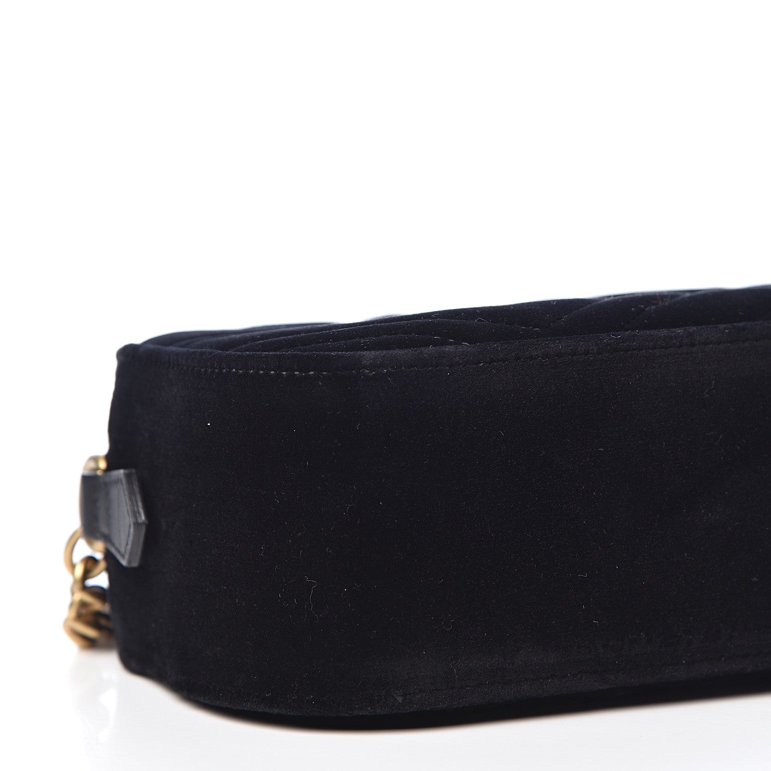 Gucci Velvet Matelasse Small GG Marmont Chain Shoulder Bag Black 8 of 10