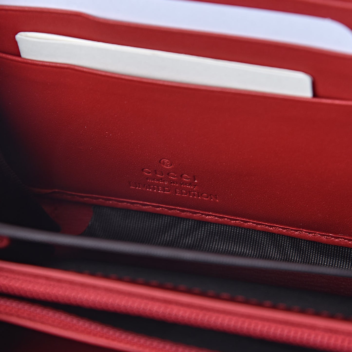 GG Supreme Monogram Bosco Patch Zip Around Wallet Beige Malva Hibiscus Red