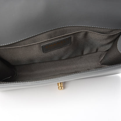 Chanel Calfskin Quilted Medium Boy Flap Grey 4 of 9
