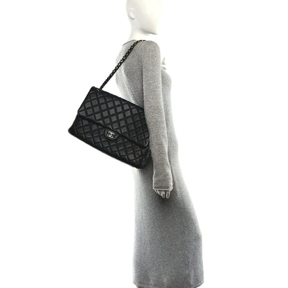 Chanel Calfskin Quilted XXL Travel Flap Bag Black 2 of 12