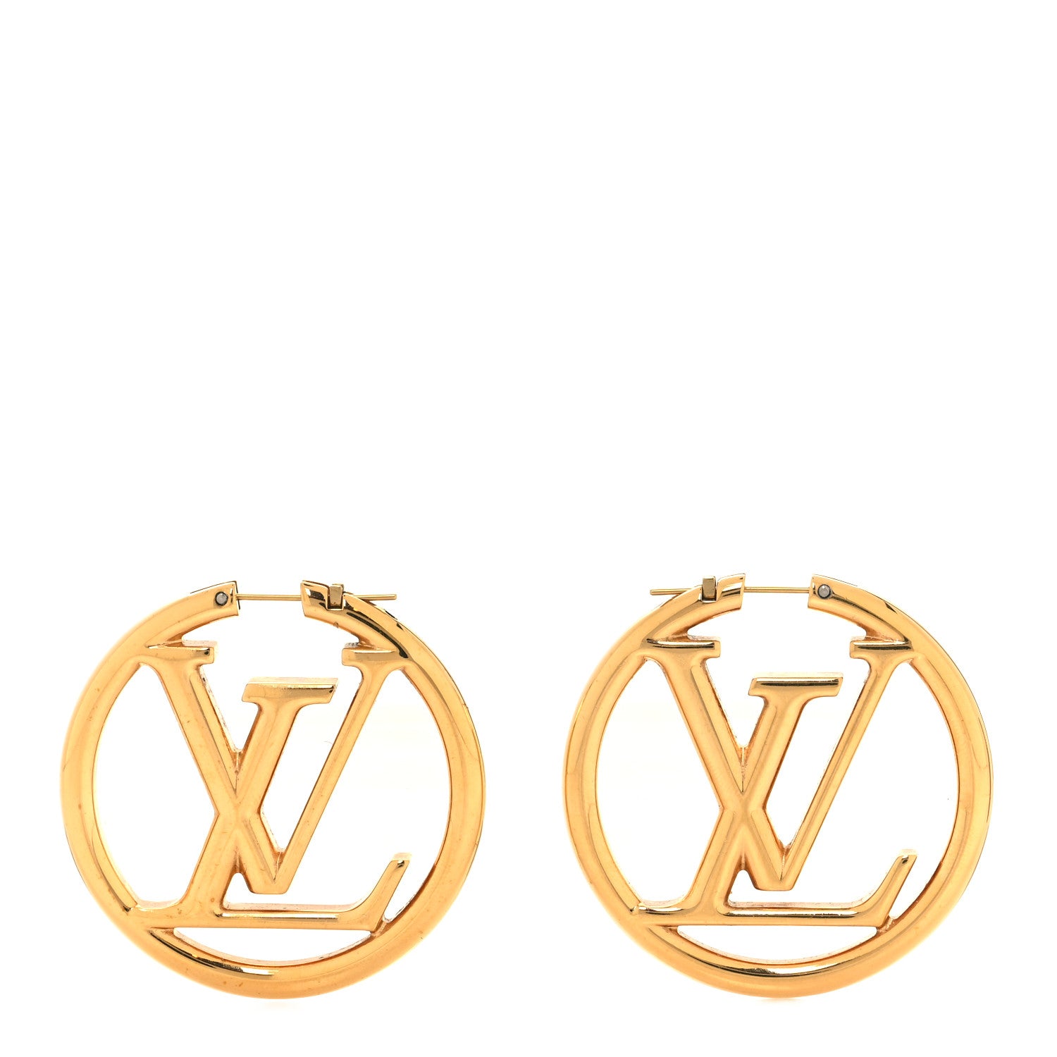 Louis Vuitton Metal Louise Hoop Earrings Gold 1 of 10