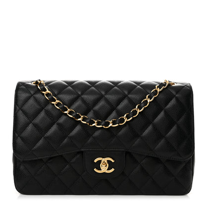 Chanel Caviar Quilted Jumbo Double Flap Black 1 of 13