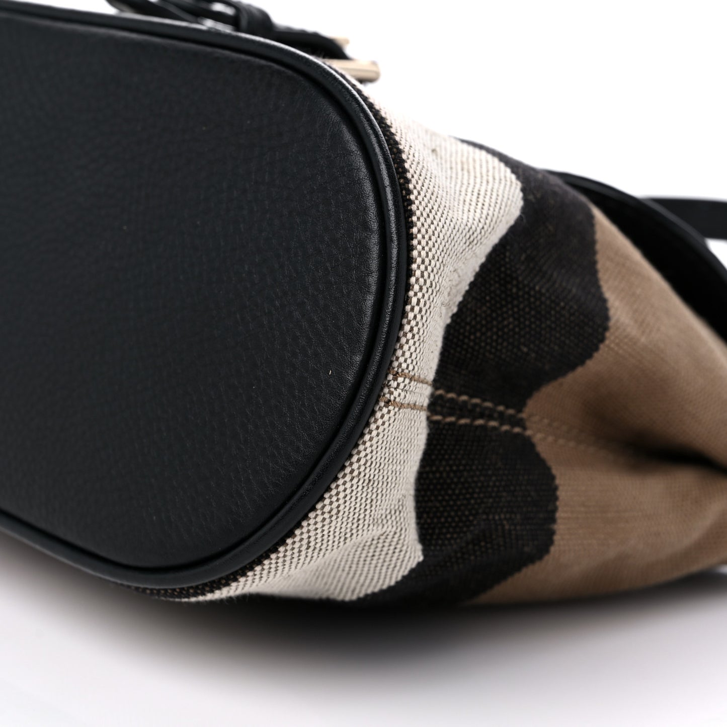 Mega Check Grainy Calfskin Small Gowan Messenger Bag Black