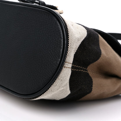 Burberry Mega Check Grainy Calfskin Small Gowan Messenger Bag Black 8 of 11