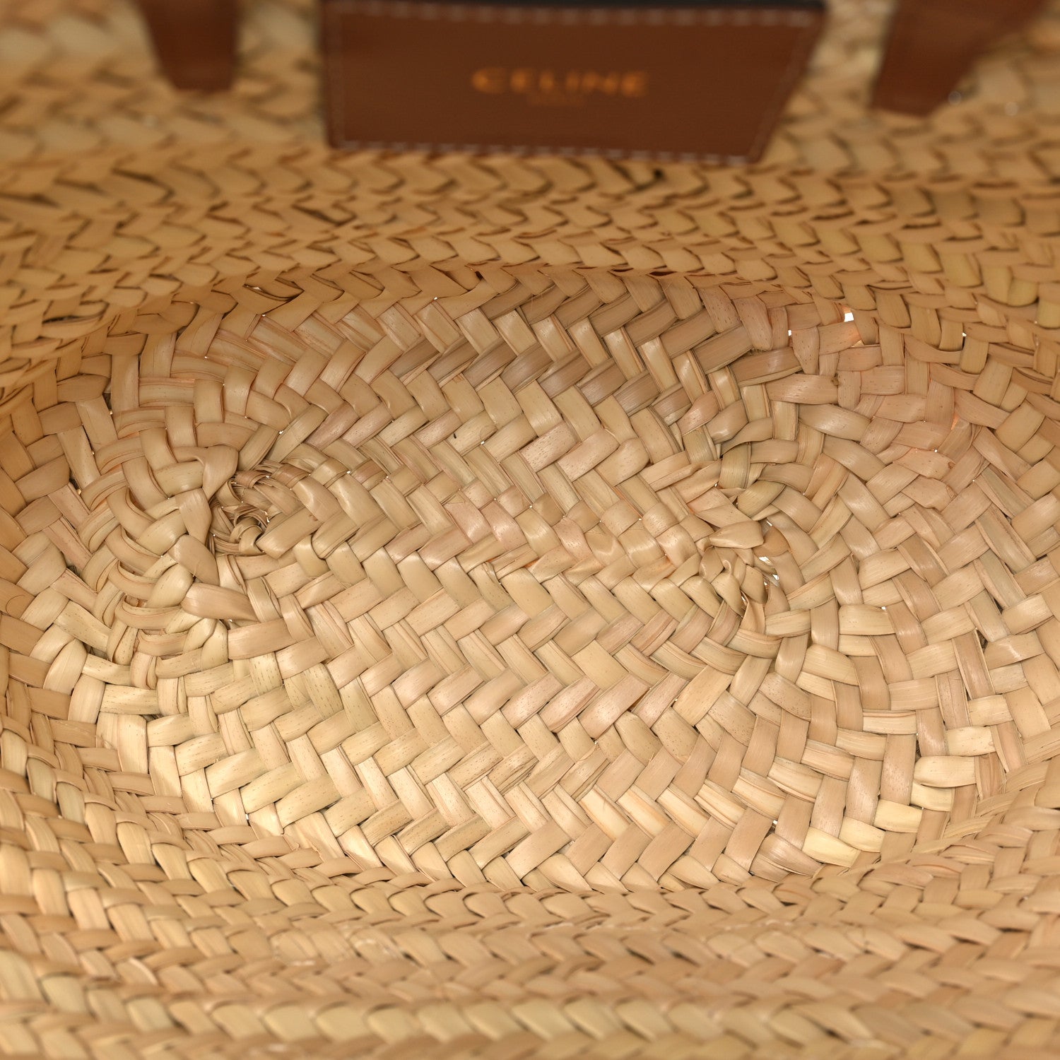Celine Raffia Calfskin Triomphe Teen Panier Tan 5 of 9