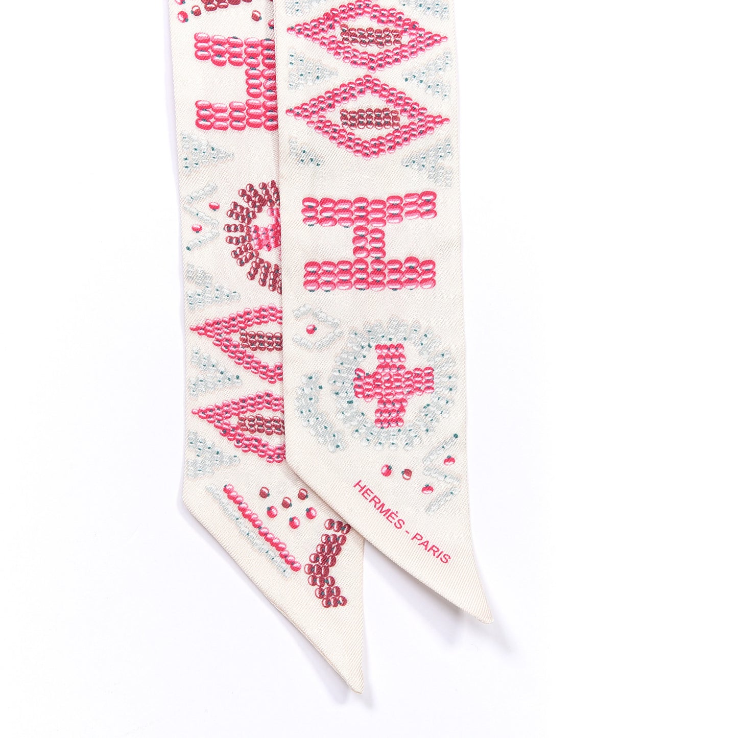 Silk Kelly En Perles Twilly Creme Framboise