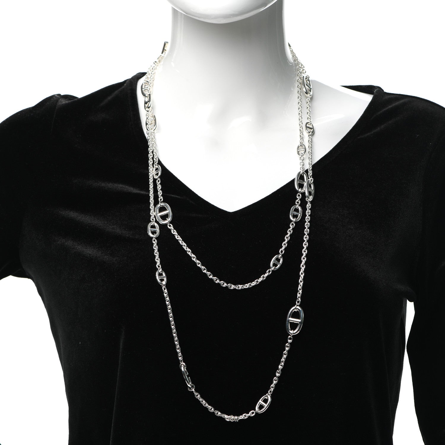 Hermes Sterling Silver Farandole Necklace 160 2 of 5