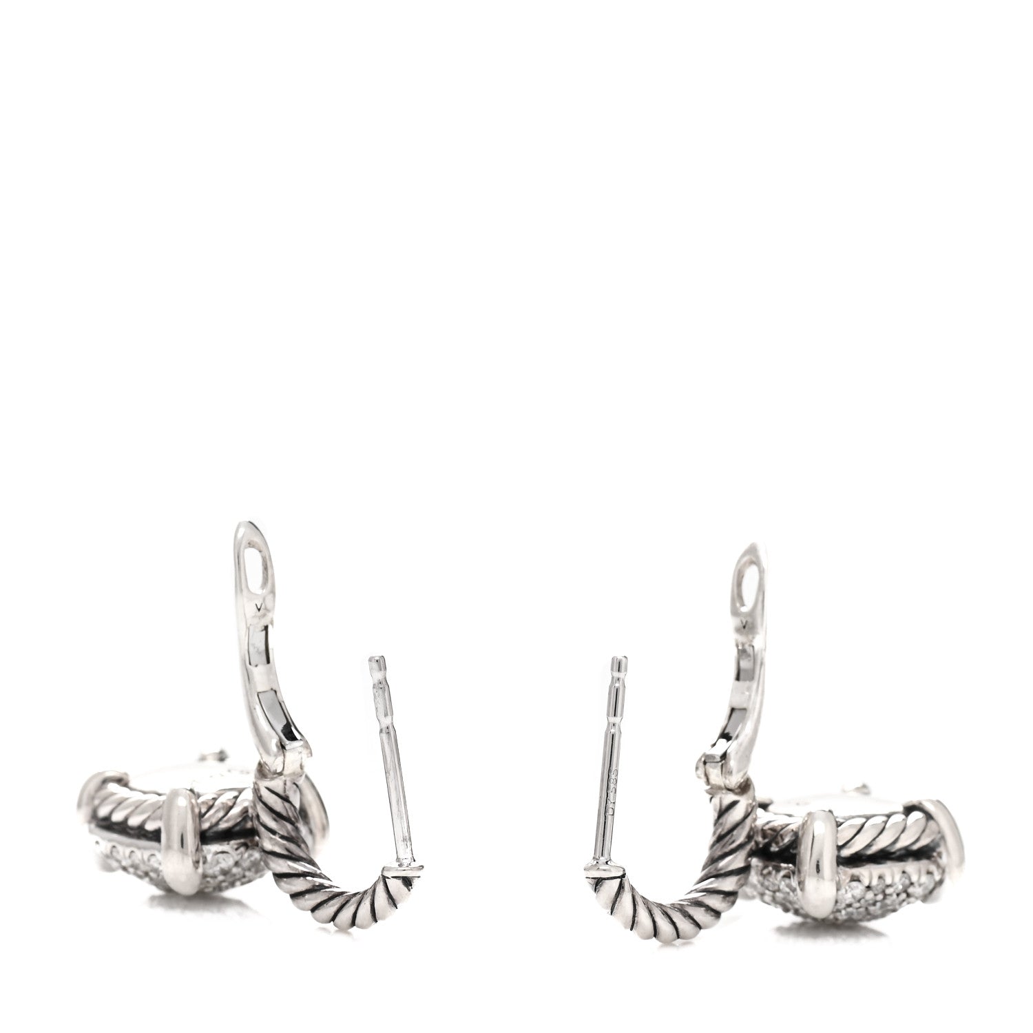 David Yurman Sterling Silver Diamond Chatelaine Drop Earrings 3 of 5