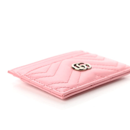 Gucci Calfskin Matelasse GG Marmont Card Holder Wild Rose 6 of 10