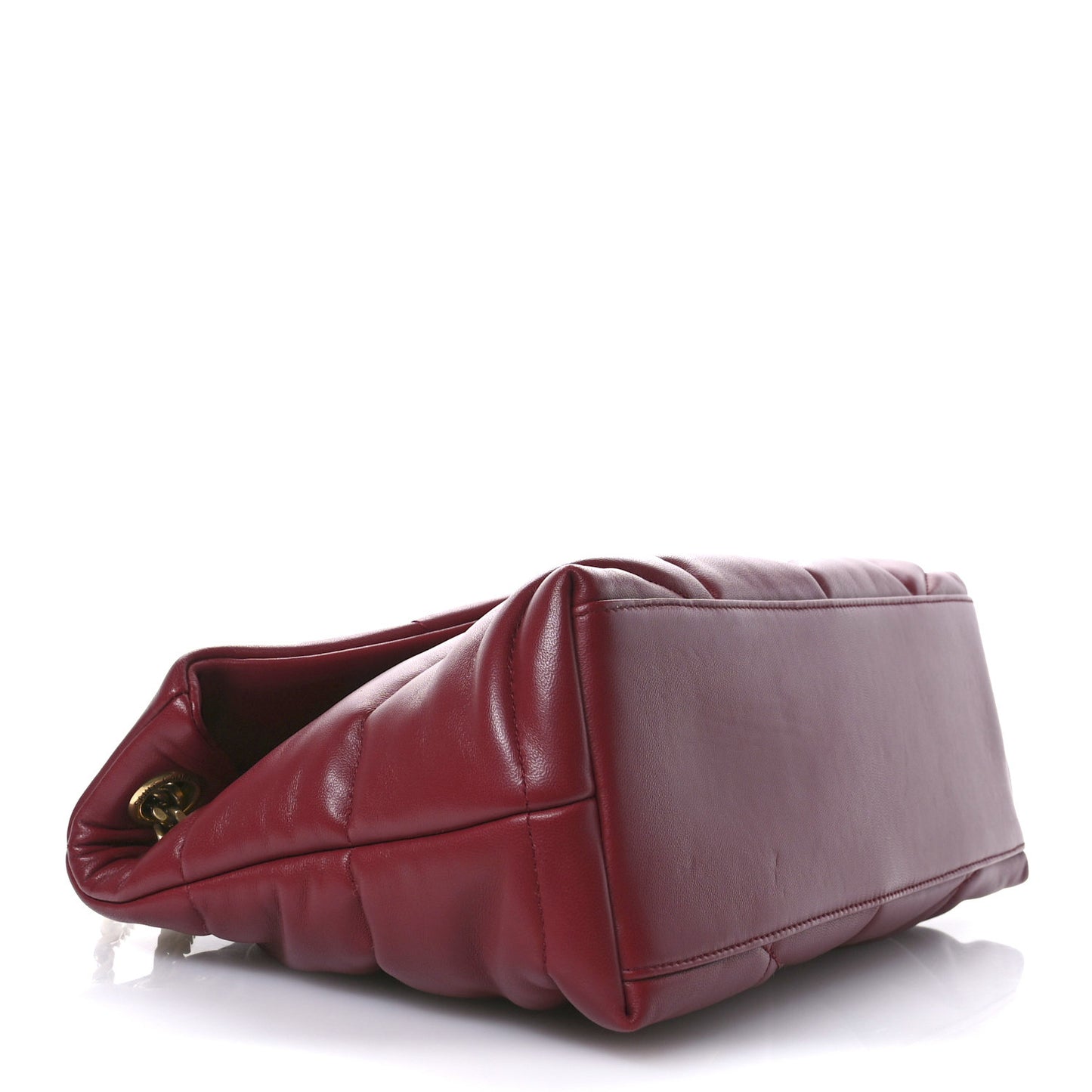 Lambskin Quilted Small Loulou Puffer Monogram Chain Satchel Red