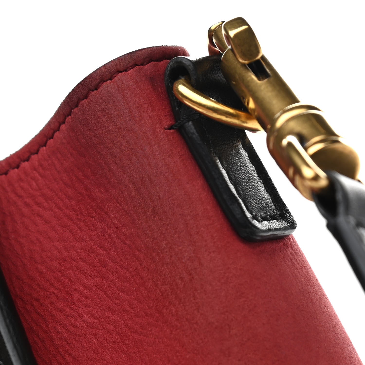 Celine Drummed Calfskin Nubuck Nano Tri-Color Luggage Ruby 13 of 15