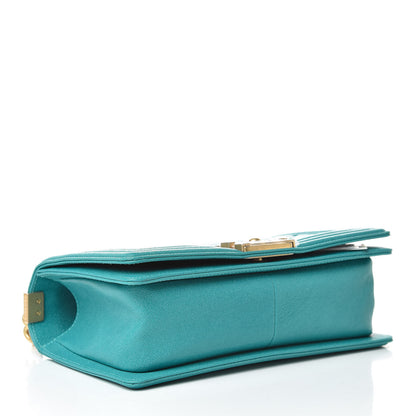 Chanel Caviar Quilted Medium Boy Flap Turquoise 4 of 12