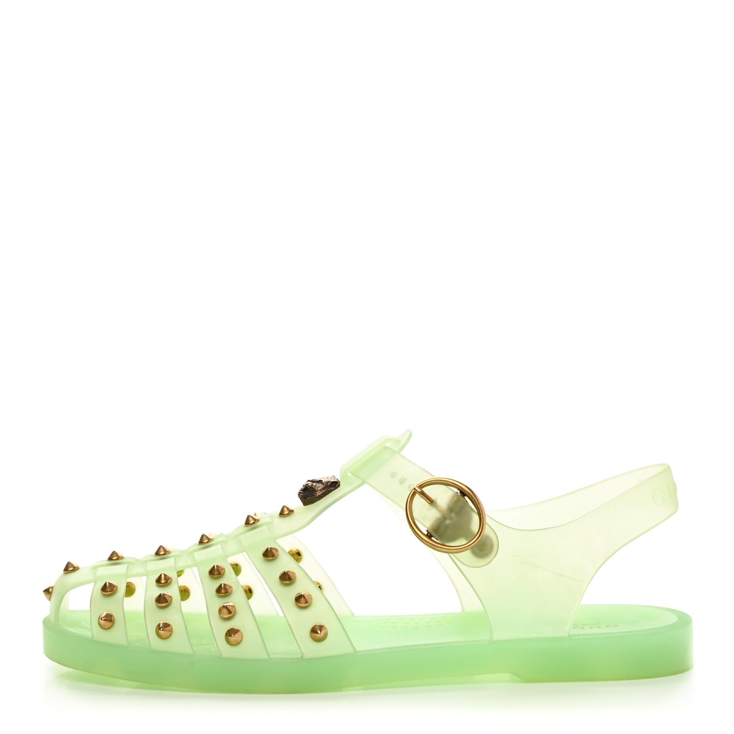 Rubber Studded Womens Buckle Strap Sandal 39 Light Green