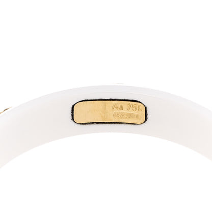 Gucci White Synthetic Corundum 18K Yellow Gold 4mm Interlocking G Icon Icon Ring 61 9.5 6 of 6