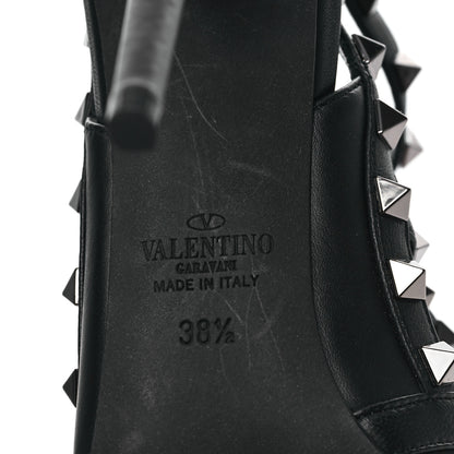 Valentino Garavani Calfskin Nappa Rockstud Ankle Strap 100mm Pumps 38.5 Black 6 of 9