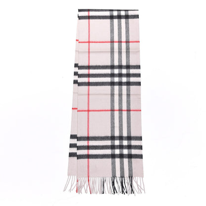 Burberry Cashmere Giant Check Fringe Scarf Stone 3 of 5