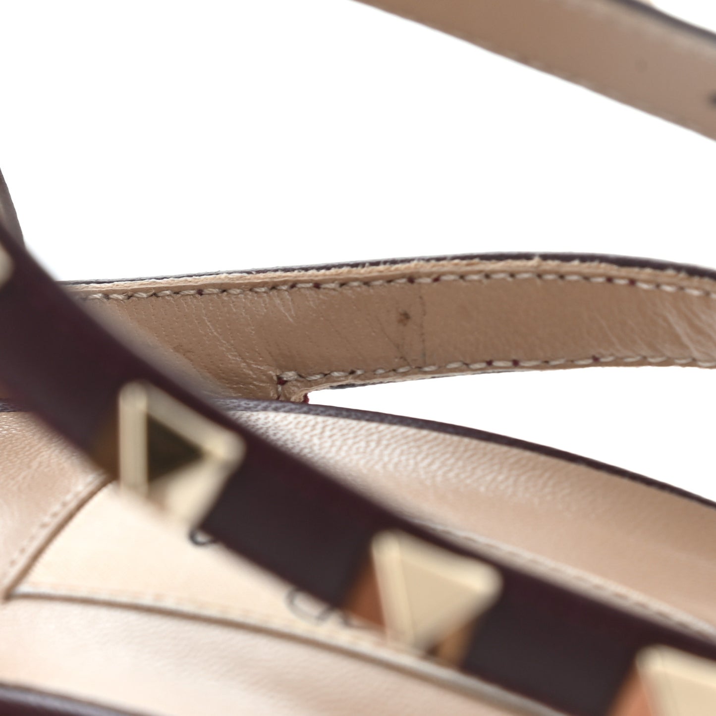 Velvet Rockstud Ankle Strap 100mm Pumps 38.5 Rubin