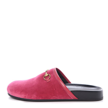 Gucci Softy Velvet Malaga Kid Womens Horsebit River Slippers 37 Light Raspberry Rose 1 of 11