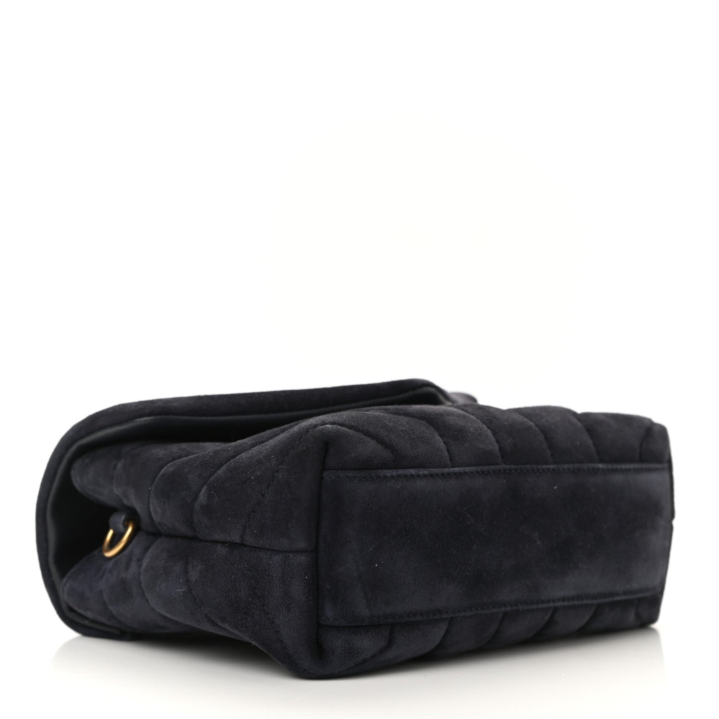 Suede Toy Loulou Shoulder Bag Deep Marine