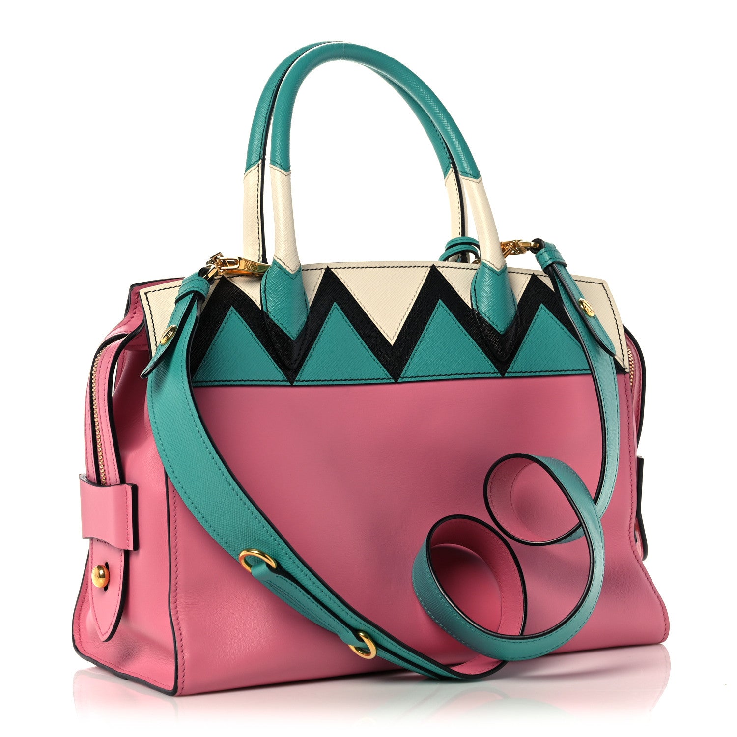 Prada City Calf Saffiano Medium Esplanade Tote Begonia Giad 3 of 9