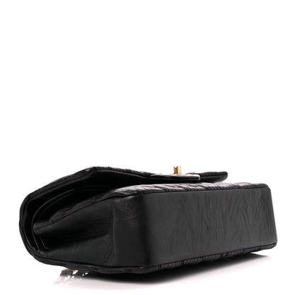 Chanel Calfskin Coco Pleats Medium Double Flap Black 4 of 12