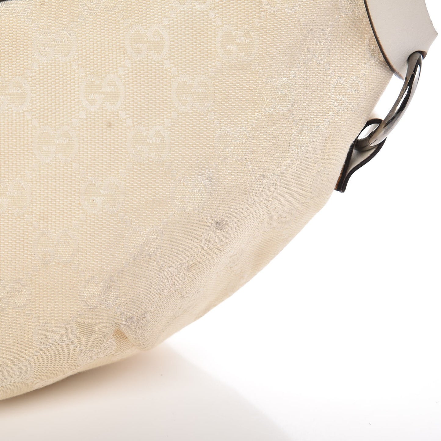 Monogram Half Moon Hobo White