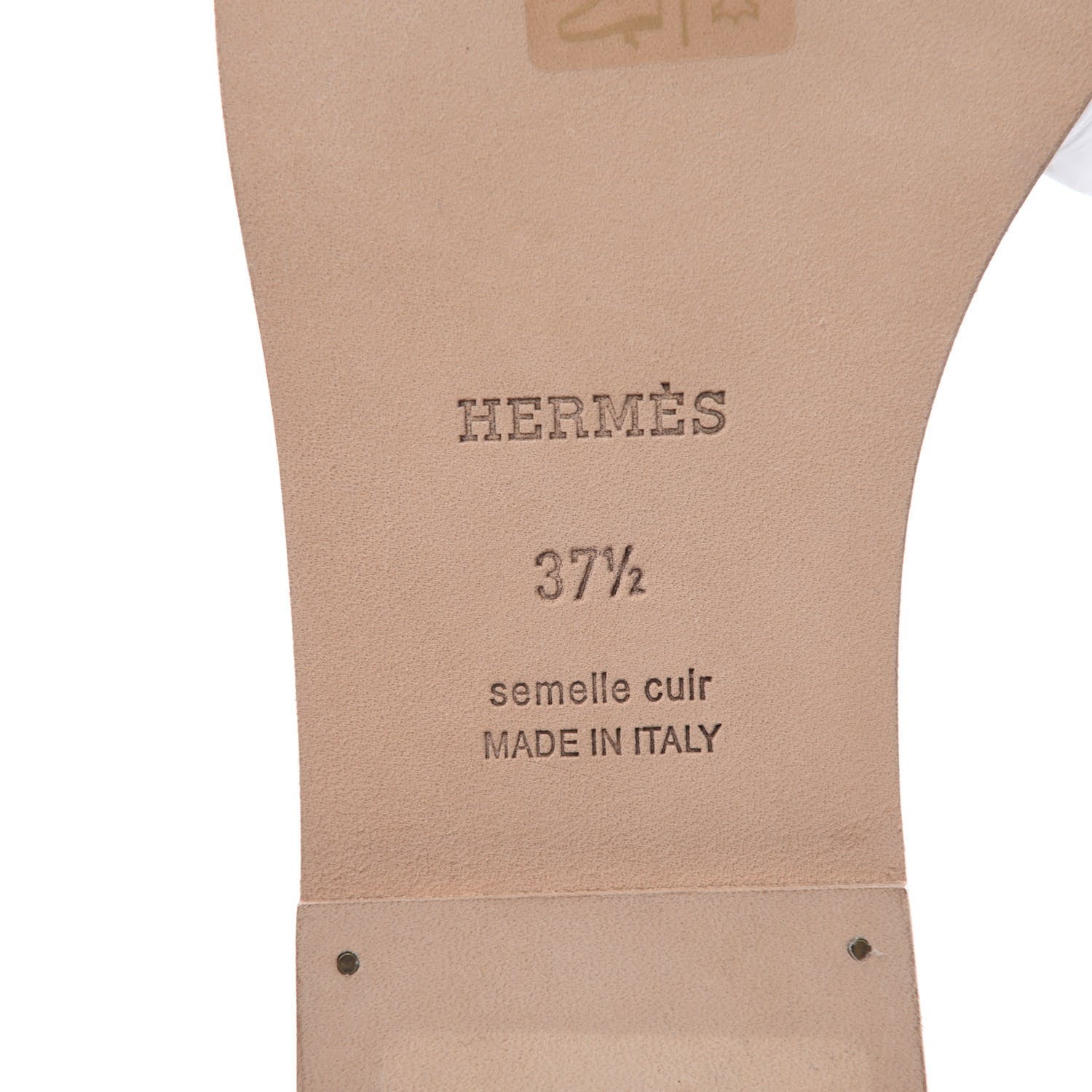 Hermes Calfskin Omaha Sandals 37.5 White 9 of 10